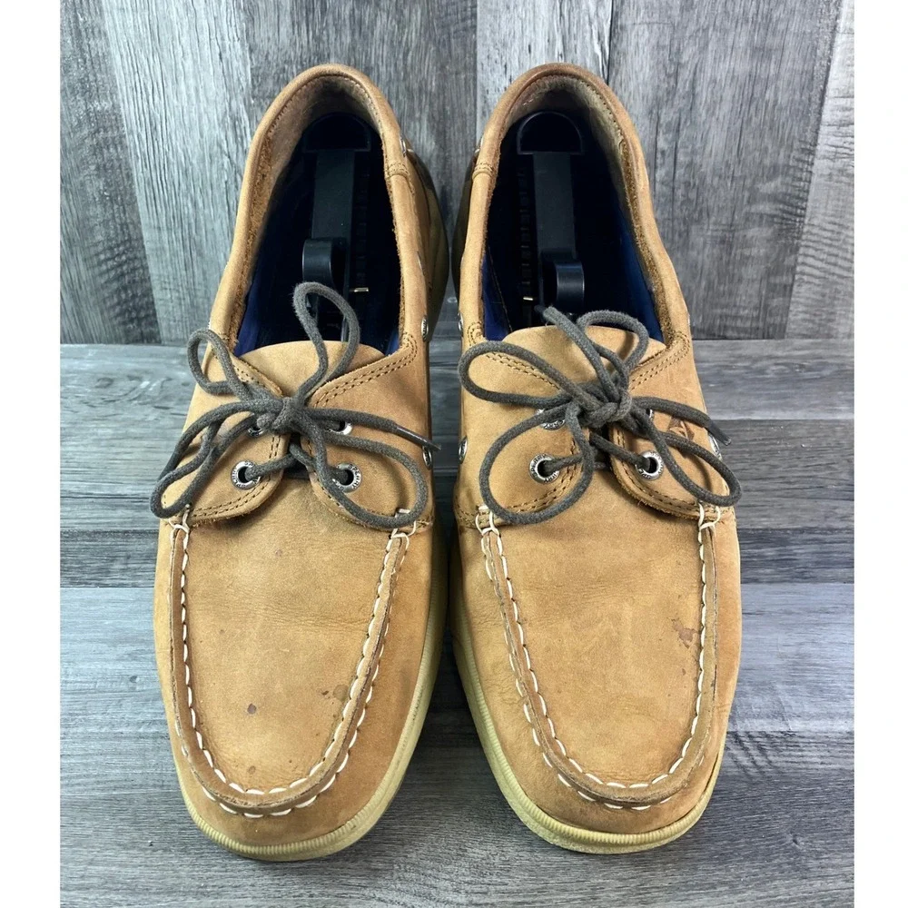 Sperry Top-Sider Billfish Tan Leather Mesh Boat Shoes Mens 9 STS21592 Loafers